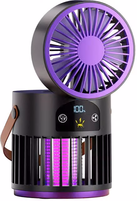 Quipulse 3-in-1 Digital Display Mosquito Killer Fan and Night Light in Black – 1