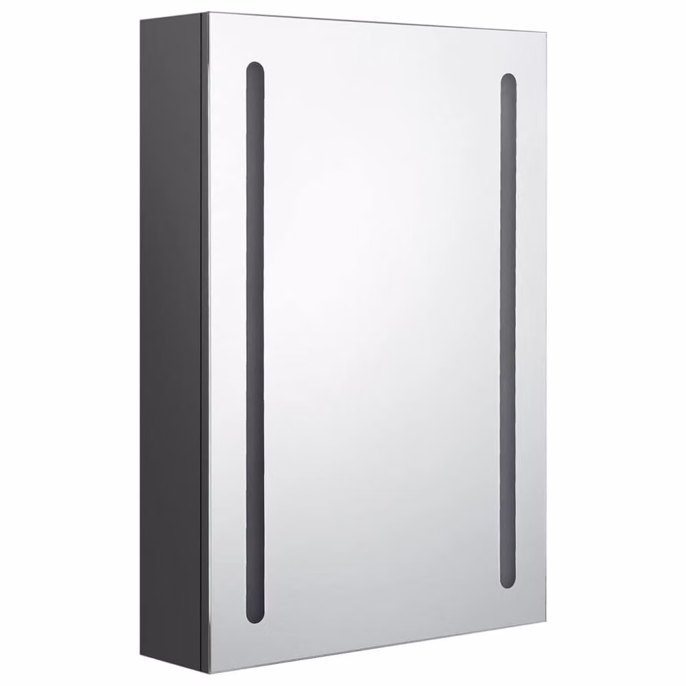 Berkfield Home LED Bathroom Mirror Cabinet in Grey, W/D/H: 50 x 13 x 70 cm – 3