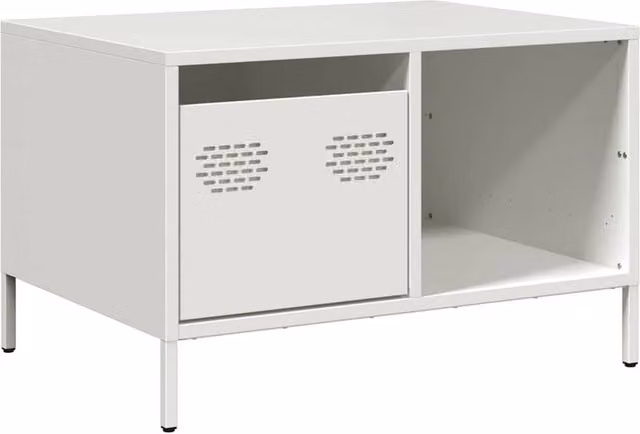 Berkfield Home White Metal Coffee Table, W: 68.5 cm, D: 50 cm, H: 43.5 cm