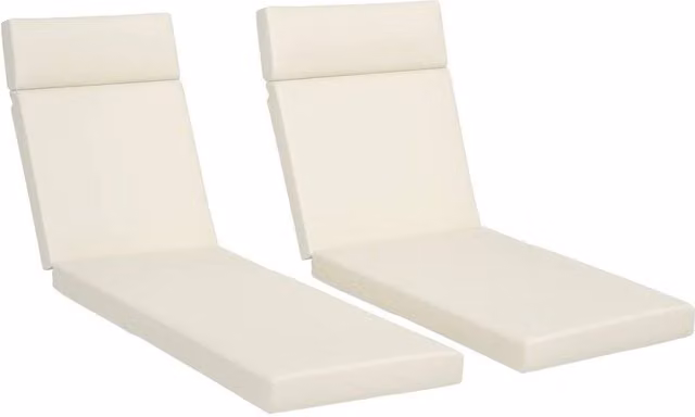NESTLUNE Set of 2 Beige Deep Seat Patio Lounger Cushions, W: 120 cm x D: 135 cm – 1