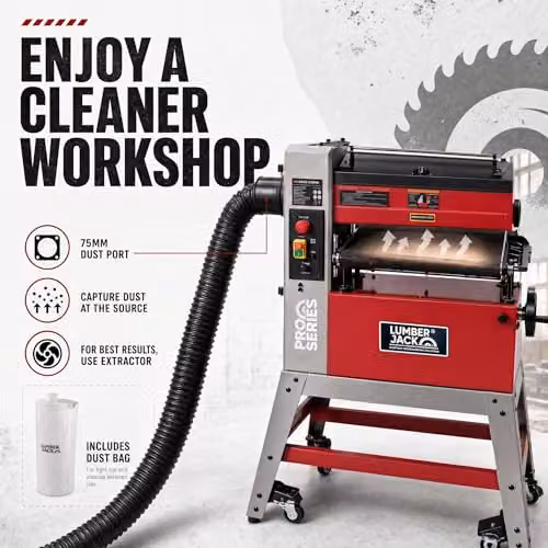 Lumberjack 18 inch Open End Drum Sander with 1800W Motor, Red – 7