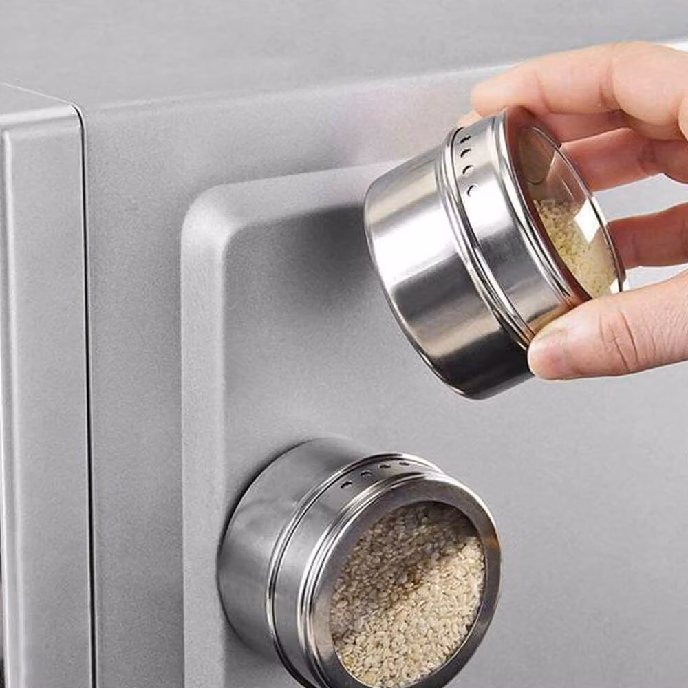 Havendro Magnetic Stainless Steel Spice Rack and Herb Storage Tins in Silver – 3