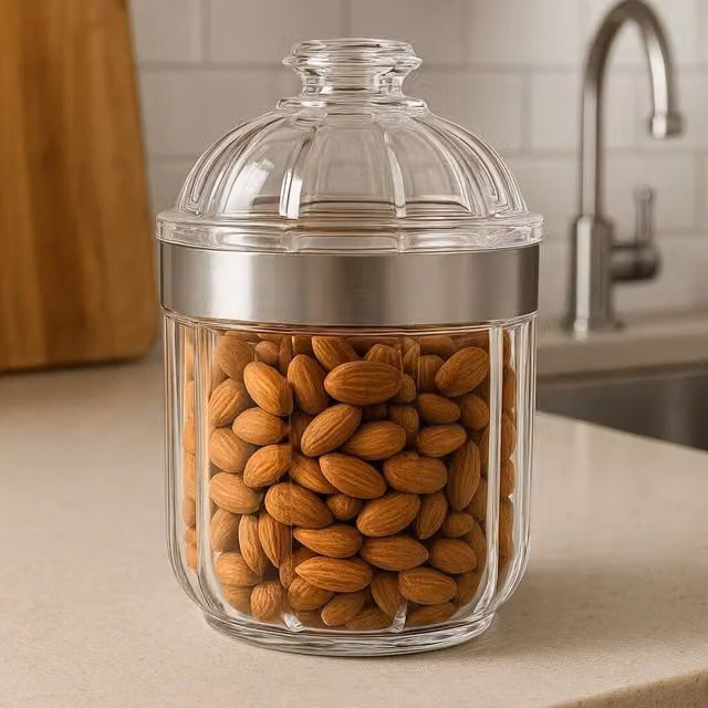 Orsina Maison by Premier Small Airtight and Leakproof Acrylic Canister in Silver and Transparent – 1