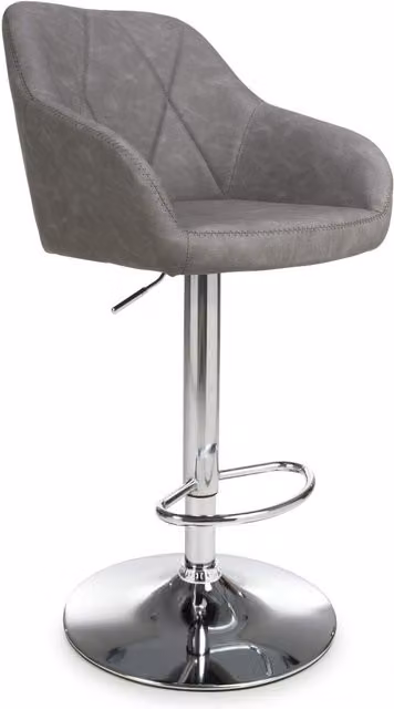 Shankar Modern Leather Effect Bar Stool in Grey