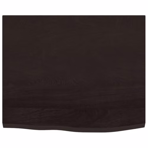 vidaXL Wall Shelf in Dark Brown Oak Treated Solid Wood W: 60 cm, D: 50 cm, H: 2 cm – 5