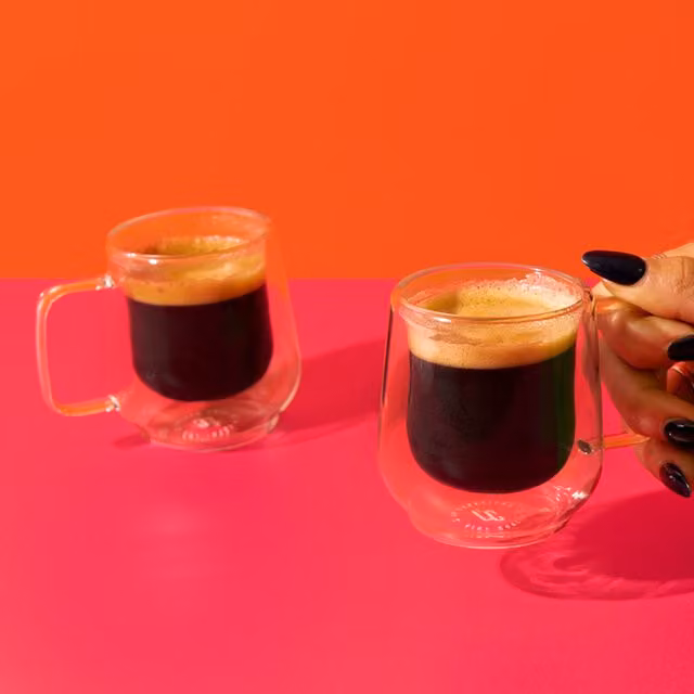 La Cafetire Siena Espresso Glasses, Set of 2, 100ml, Clear/Transparent