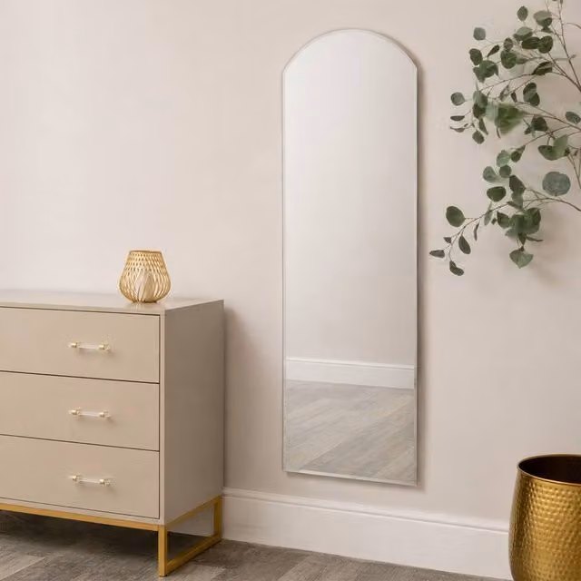 Melody Maison Large Full Length Arched Wall Mirror in Gold, W: 47 cm, H: 142 cm