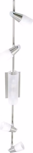 Netlighting Anna On Linear Bar 6 Light G9 Pendant with Satin Chrome and Grey Opal & Frosted Glass