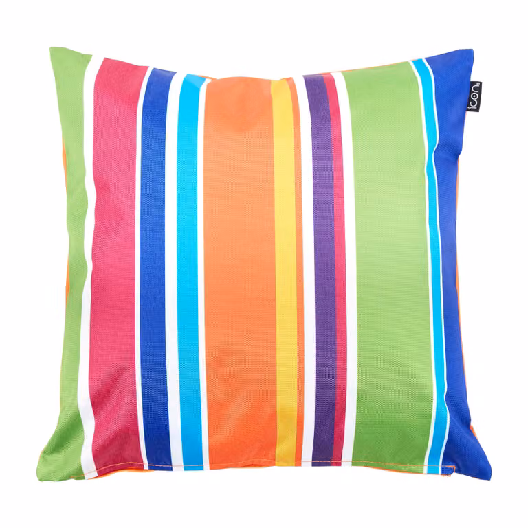 icon Circular Geo Cushion in Aqua Blue and Multicolour, W/D/H: 43 x 43 x 43 cm