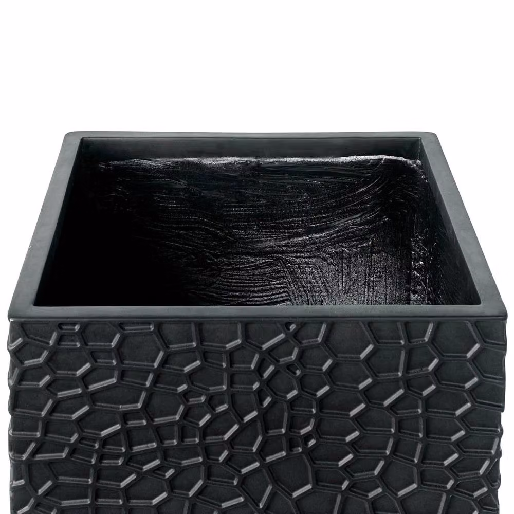 Wyld and Coco Black Fibre Clay Square Planter Tub W: 44 cm, D: 44 cm, H: 38 cm – 5