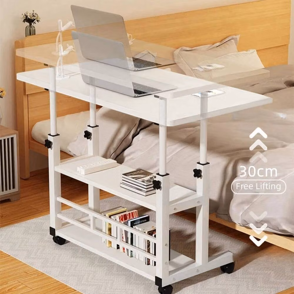 NESTLUNE 3 Tier Height Adjustable Laptop Stand Table in White, W/D: 100 x 100 cm – 2