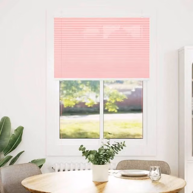 Berkfield Home Single Pleat Corded Blind in Pink, Polyester, W: 84.4 cm, H: 100 cm