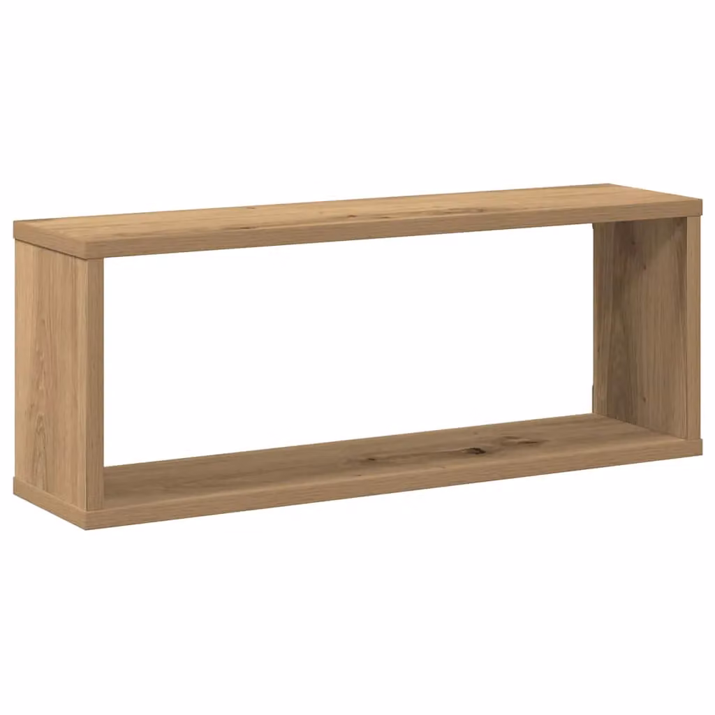 Berkfield Home Artisan Oak Wall Cube Shelves, 2 Piece Brown Engineered Wood, W/D/H: 60 x 15 x 23 cm – 4