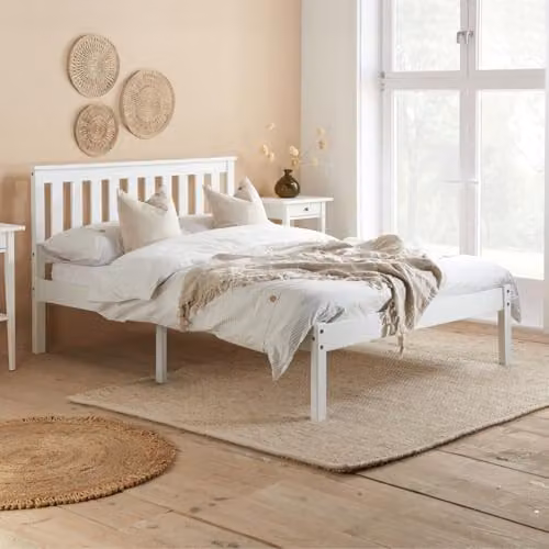 Birlea Denver White Lacquered Solid Pine Bed Frame, W/D/H: 140 x 200 x 96.99 cm – 2