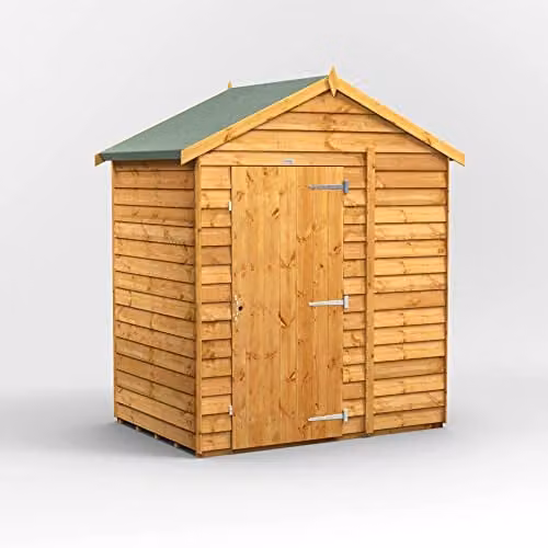 Powersheds Brown Wooden Apex Garden Shed with Gable Roof and Windowless Overlap Design – 1