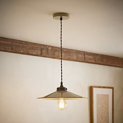 ValueLights Hampstead Rolled Edge Tapered Pendant Ceiling Light in Green with Bulb Included – 2