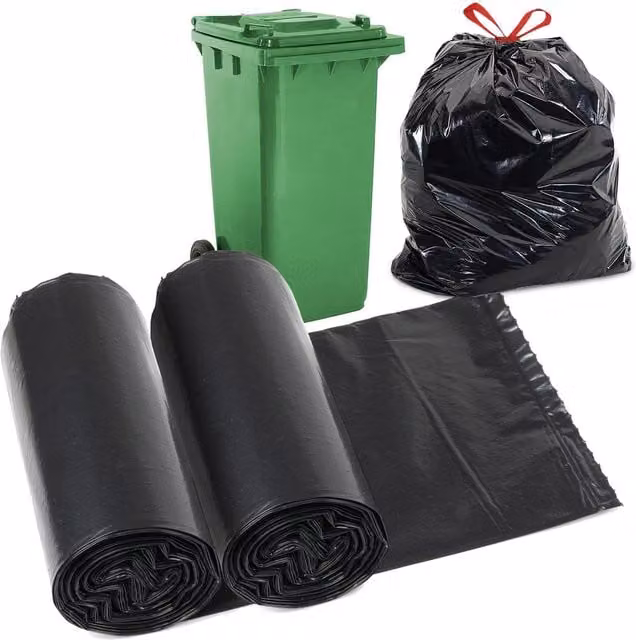 GEEZY Recyclable Strong 30L Bin Bags with Anti-Drip Liners in Green