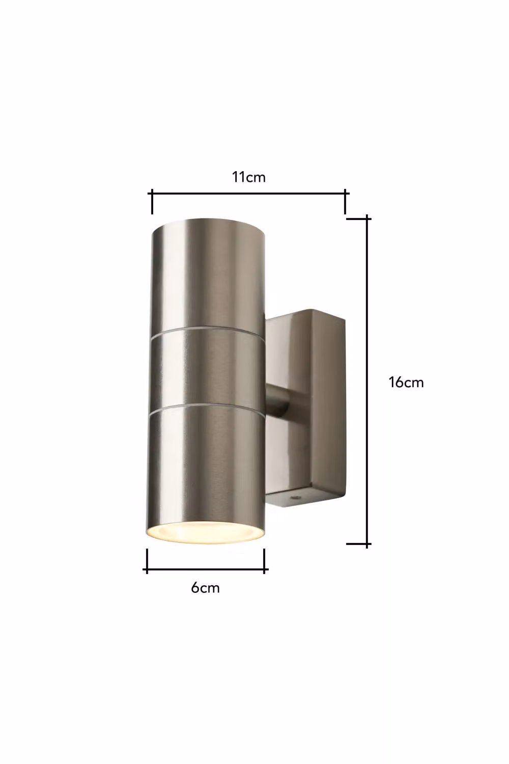 BHS Lighting Jared Stainless Steel Outdoor Up & Down Wall Light in Silver – 3