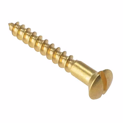 ForgeFix Solid Brass Wood Screws with Raised Head, Gold, 38.1 x 6.35 mm, Box of 200