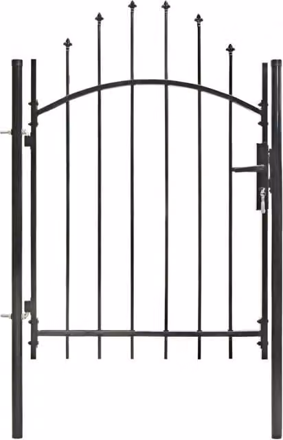 Berkfield Home Black Steel Swing Garden Gate W: 1.5 m, H: 1.0 m
