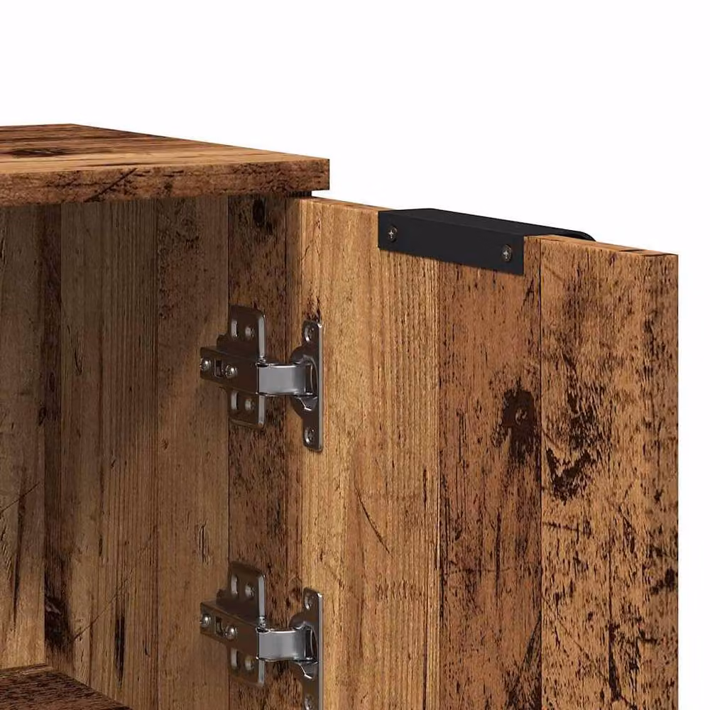 Berkfield Home Set of 2 Rustic Old Wood Sideboards in Brown, W/D/H: 30 x 30 x 70 cm – 4