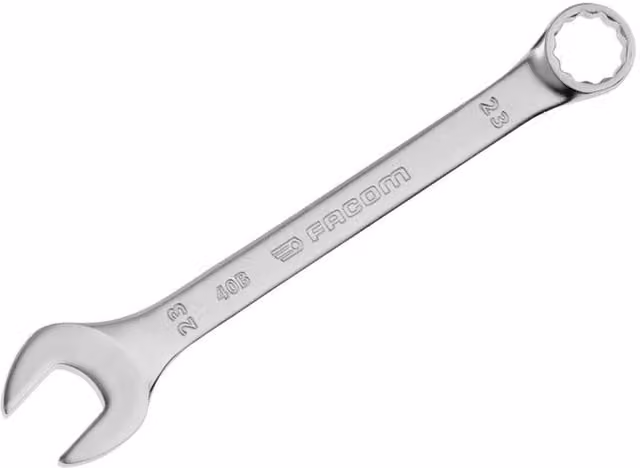 Facom Slim Metric Combination Spanner, 23mm, Steel, Silver