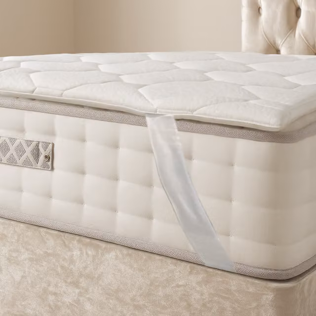 Somnior Beds Ltd Thick Quilted Cooling Mattress Topper, White, King Size