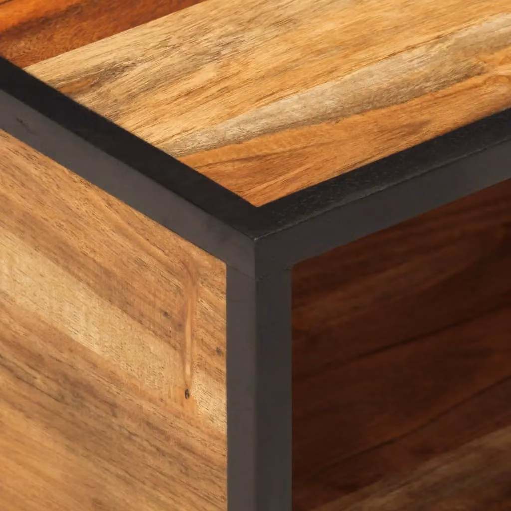 Berkfield Home Wall-mounted Bedside Cabinet in Brown Solid Acacia Wood, W/D/H: 35 x 35 x 20 cm – 4