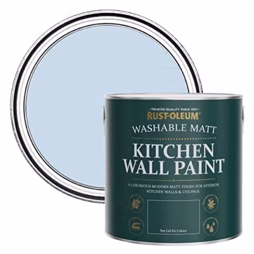 Rust-Oleum Blue Washable Kitchen Wall Paint in Matt Finish, Blue Sky, 2.5L – 1