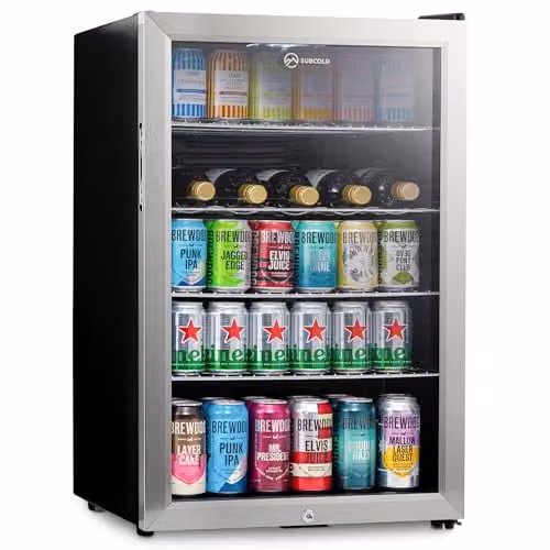 Subcold Super115 LED Under-Counter Fridge in Silver, 115L Capacity with LED Interior Light and Lock, W/D/H: 55 x 45 x 85 cm – 1