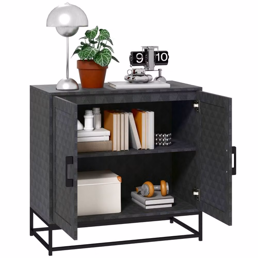 STILVORA Minimalist Black Matt Sideboard with Adjustable Shelf – 3