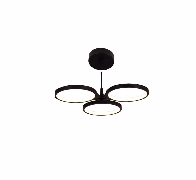 Harper Living Modern 3 Ring LED Pendant Light, Black, Dimmable and Adjustable, 18W, 1050lm, Warm White, Dia: 48 cm, H: 15.5-150 cm – 2