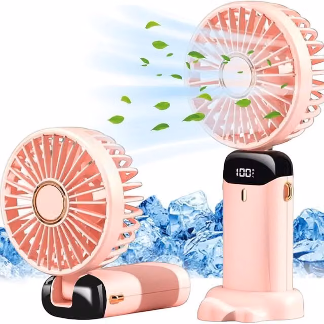 Drago Rechargeable Mini Handheld Fan in Pink