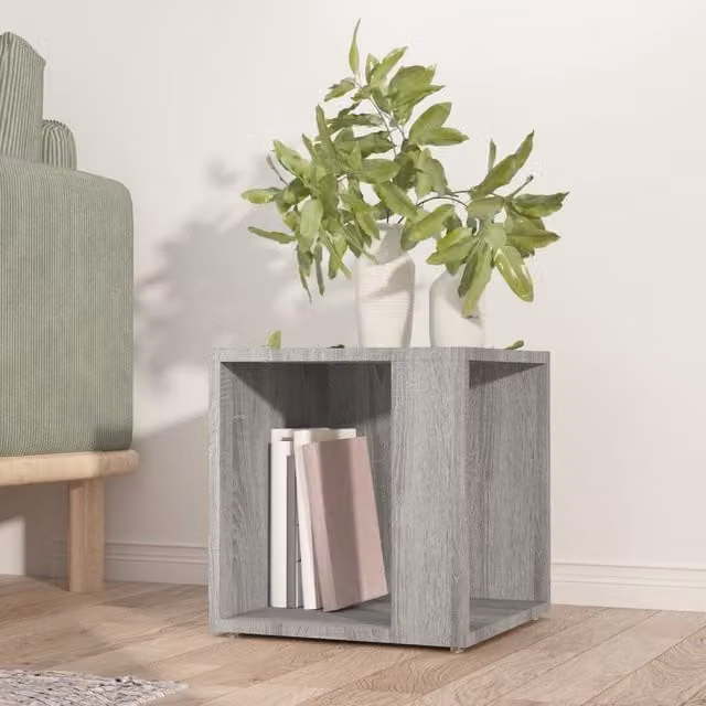 Berkfield Home Grey Sonoma Side Table, W/D/H: 33 x 33 x 34.5 cm