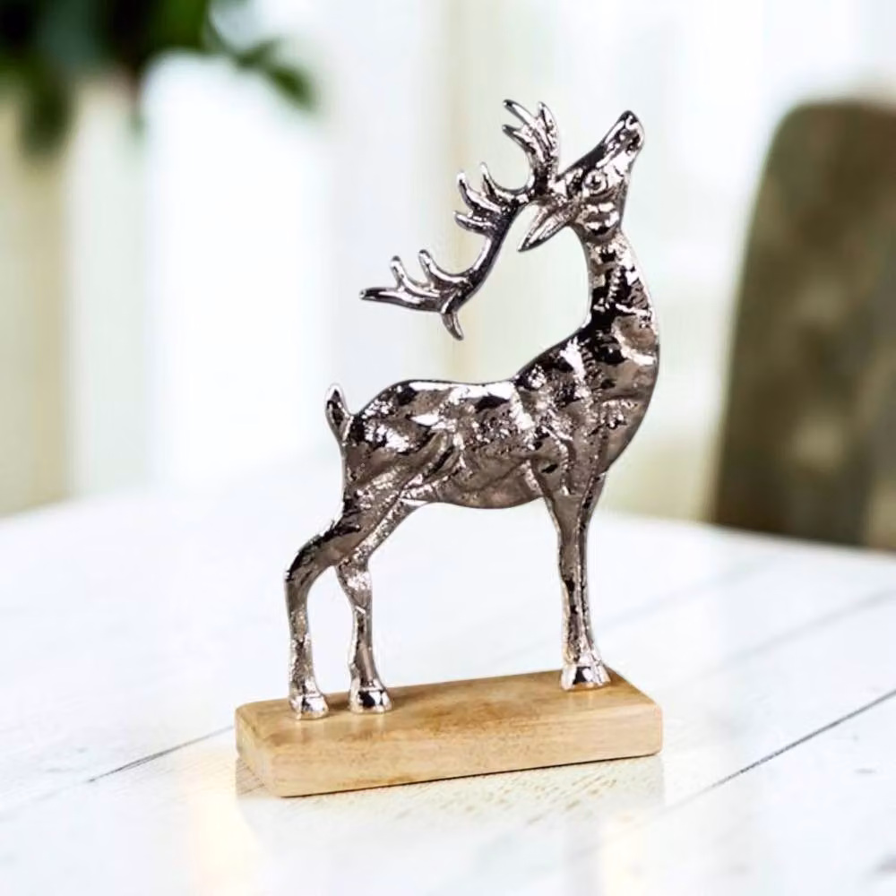 Four Candle Silver Metal Reindeer Christmas Decoration, Height: 22 cm – 2