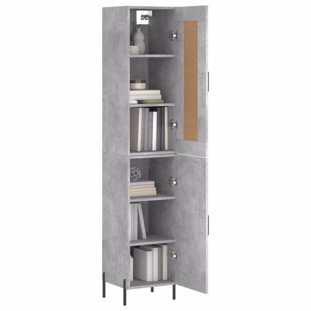 Berkfield Home Industrial Highboard in Concrete Grey, W/D/H: 34.5 x 34 x 180 cm – 2