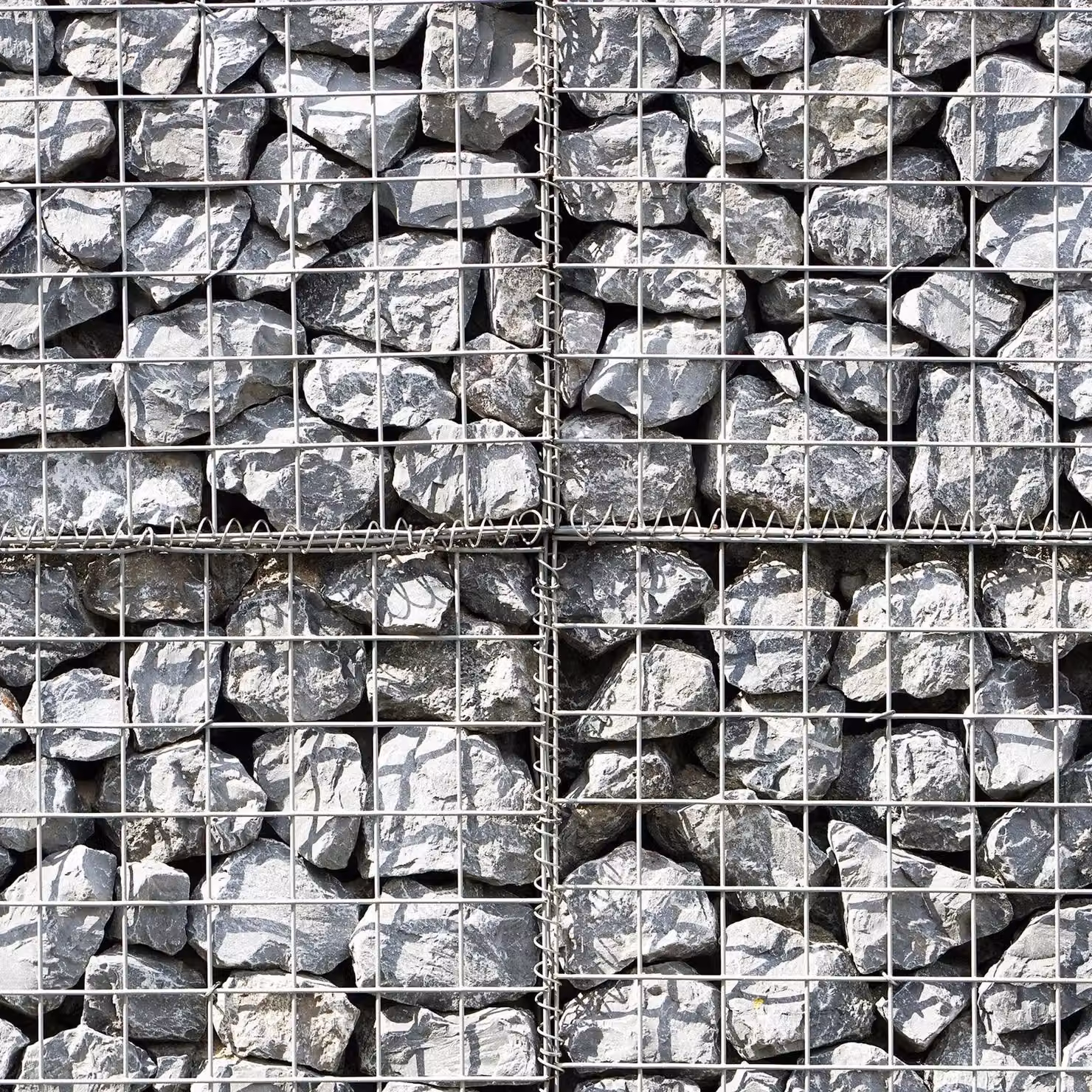 Monstershop Silver Galvanised Steel Wire Mesh Gabion Baskets, 2 Pack, W: 100 cm, D: 80 cm, H: 30 cm – 2