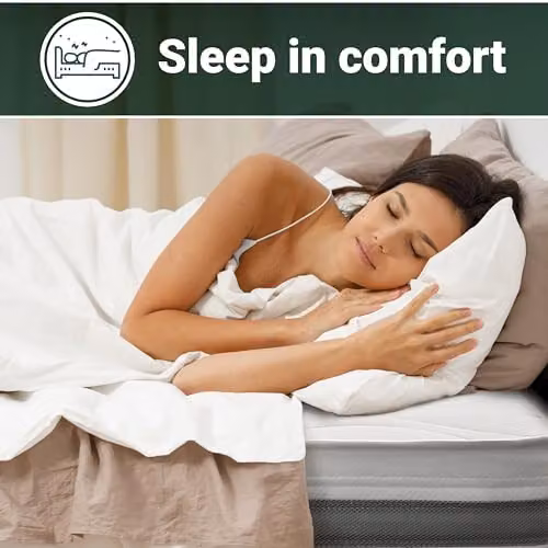 The White Stone Antibacterial Viscoelastic Memory Foam Mattress in White, H 16 cm x W 140 cm x D 200 cm – 6