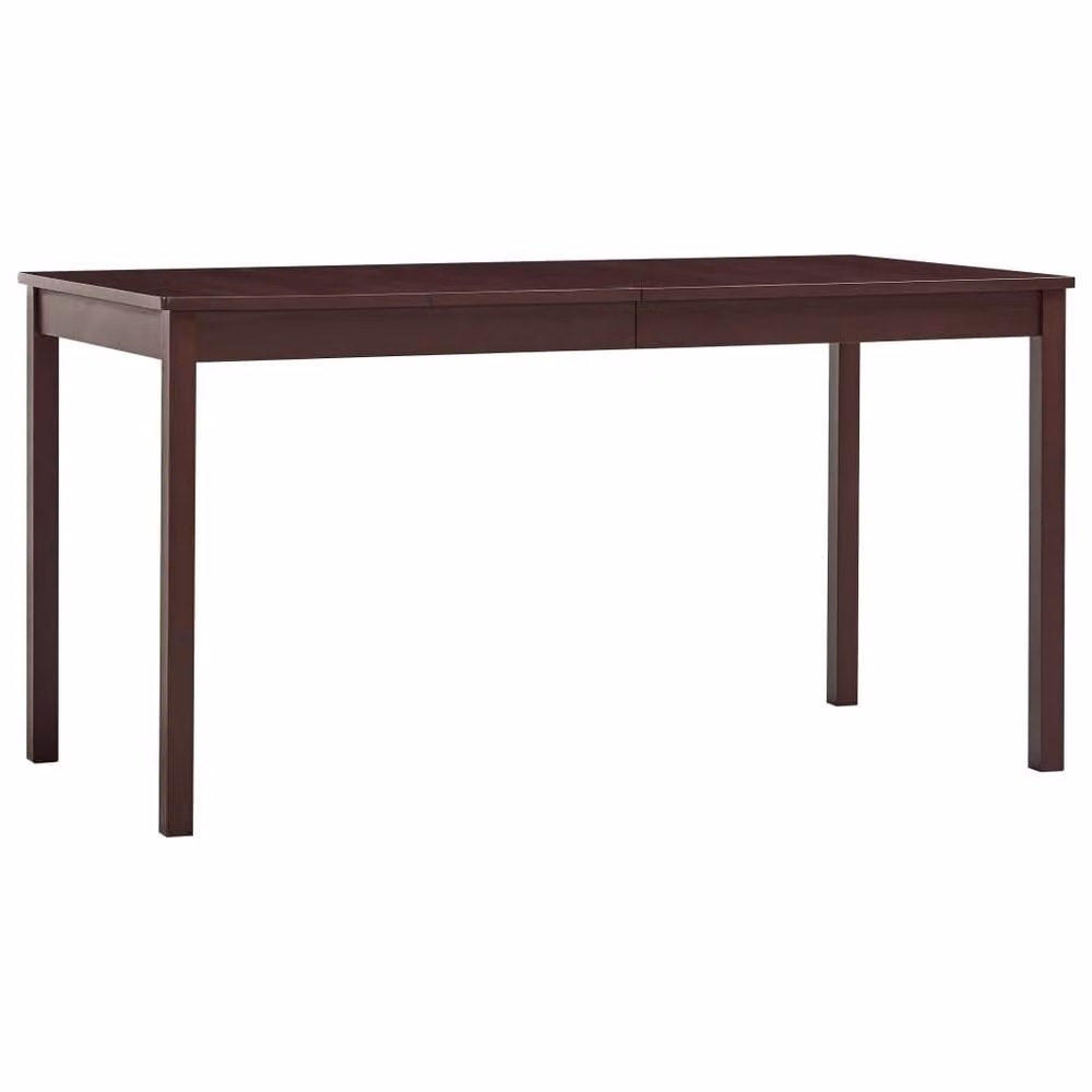 Berkfield Home Elegant Rectangular Dining Table in Dark Brown Pinewood, W/D/H: 140 x 70 x 73 cm – 2