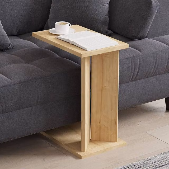 Calicosy LUN Sofa End Table with Shelf in Light Oak – 1