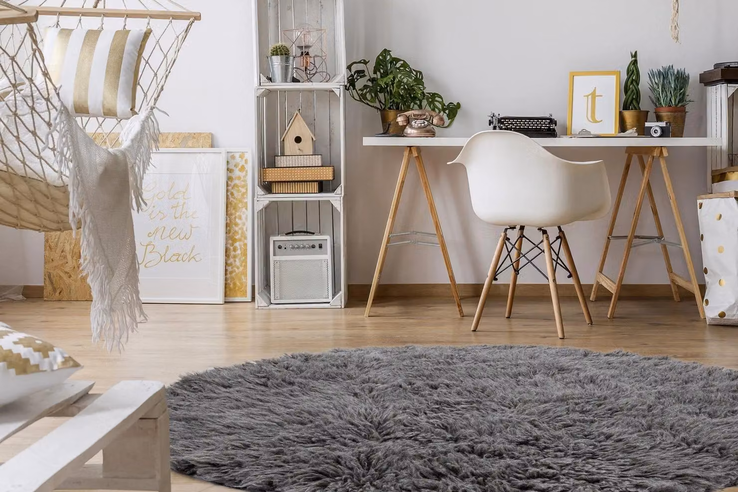 RugsX Grey Flokati Woolen Round Rug, Diameter: 150 cm – 3