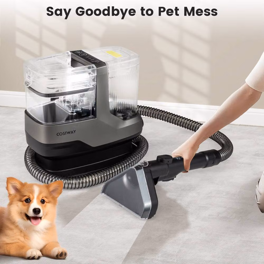 Costway 1800W Portable Carpet Cleaner and Spot Cleaner Machine with 1.1L Tank in Black – 2