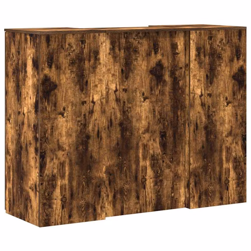 Berkfield Home Smoked Oak Reception Desk in Brown, W/D/H: 135 x 50 x 103.5 cm – 4