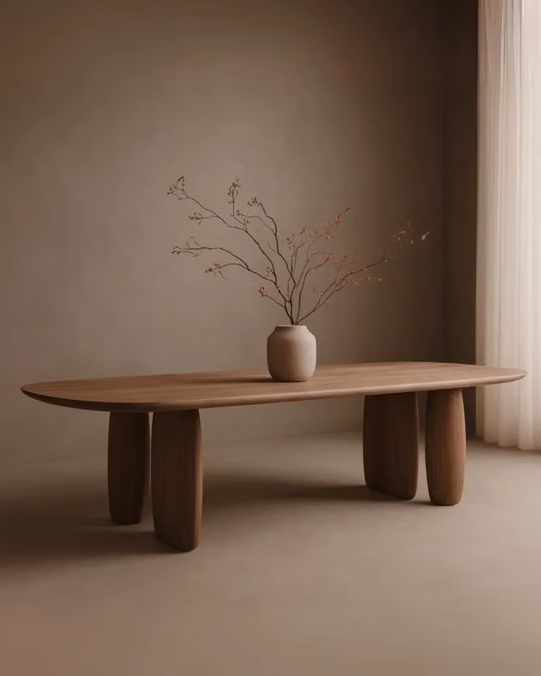 Underline 280 Dining Table in Light Walnut, W: 280 cm, D: 120 cm, H: 75 cm