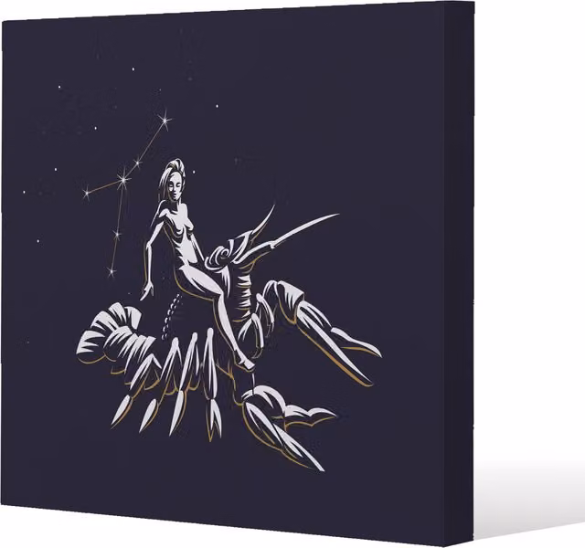 Benjamin Tate Design LTD Sign Of The Zodiac Cancer Gallery Canvas in Blue, Width: 101 cm
