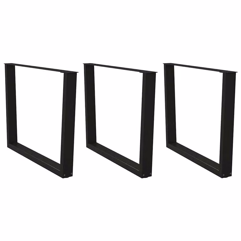 Berkfield Home V-Shape Dining Table Legs, 3 Piece Set, Black Matt Steel, H: 72-73.3 cm x W: 100 cm