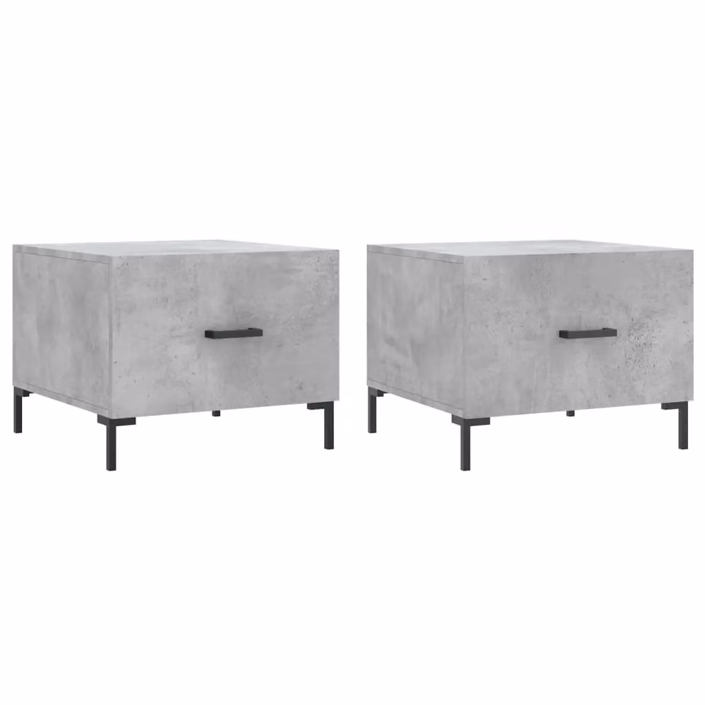 Berkfield Home Set of 2 Square Coffee Tables in Concrete Grey, W/D/H: 50 x 50 x 40 cm – 2