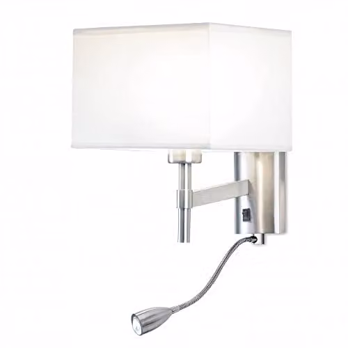 Netlighting Bristol 2 Light LED Indoor Wall Reading Lamp in Grey and Silver