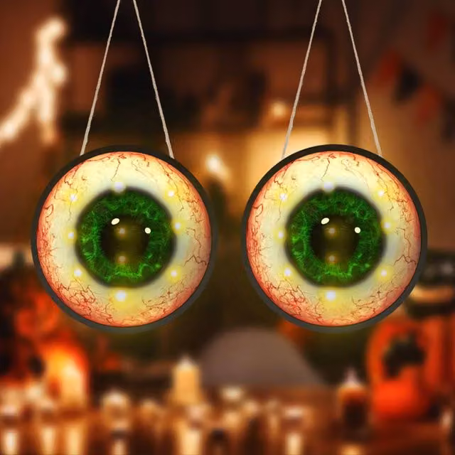 Quipulse Style 1 LED Glowing Eyeball Hanging Ornaments for Halloween Decor in Multicolour