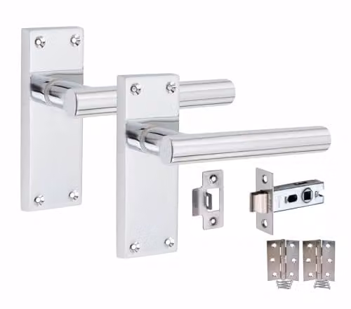 Golden Grace T-Bar Latch Door Handle Pack in Polished Chrome